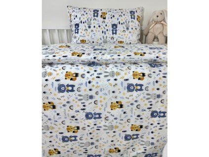 Obliečka do postieľky Modrí Kamaráti 90x130/45x65 cm