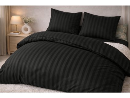 Posteľná obliečka Damašek čierna