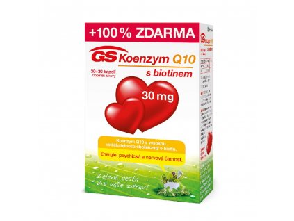 GS Koenzym Q10 s biotinem 30mg 30 30 kapsli min
