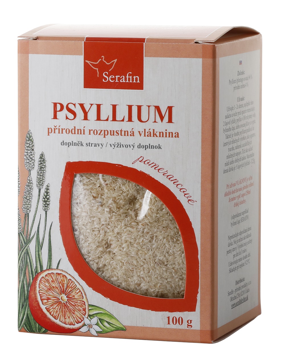 Levně Serafin byliny Psyllium - s přírodním aromatem - pomeranč 100g