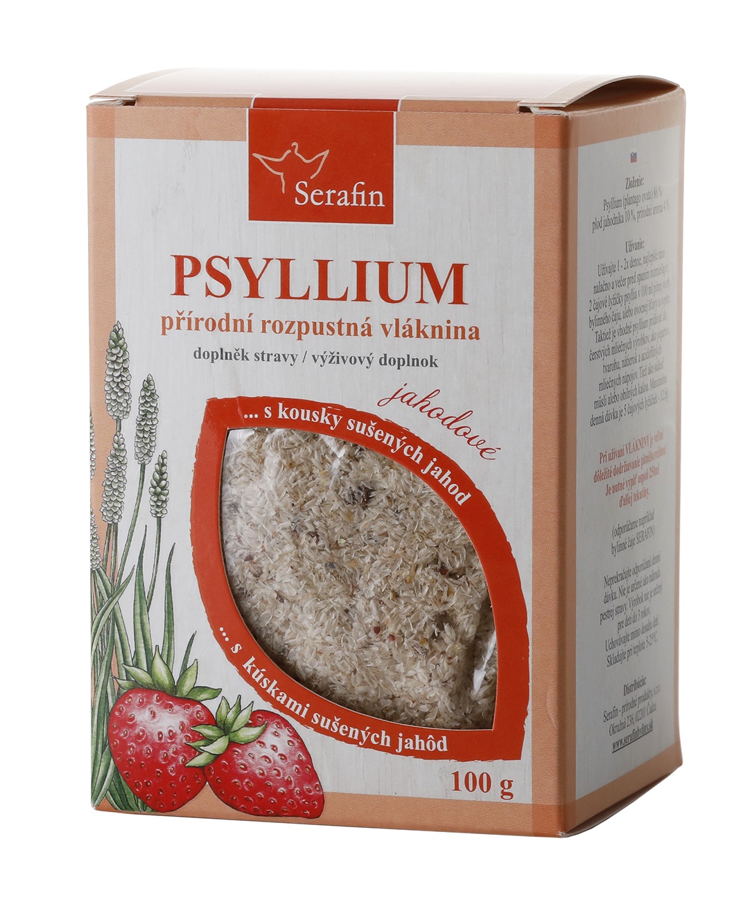 Levně Serafin byliny Psyllium s přírodním aromatem a kousky ovoce - jahoda 100g