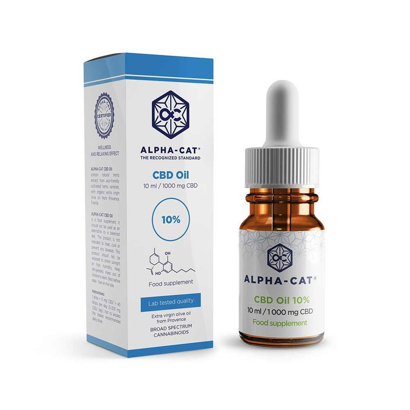 Alpha-CAT CBD konopný olej 10%, 1000mg, 10ml