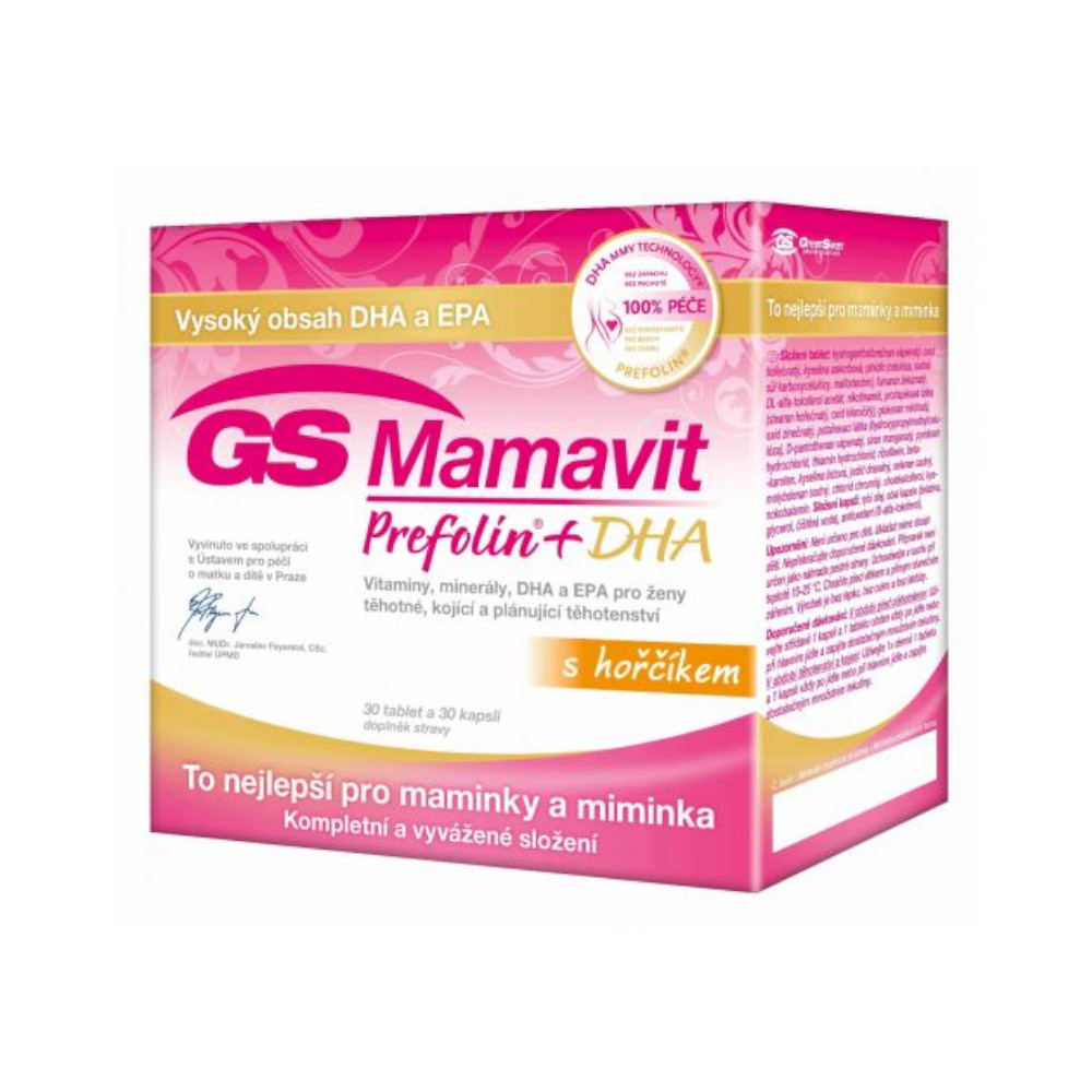 Green Swan Pharmaceuticals GS Mamavit Prefolin+DHA, 30 tablet + 30 kapslí