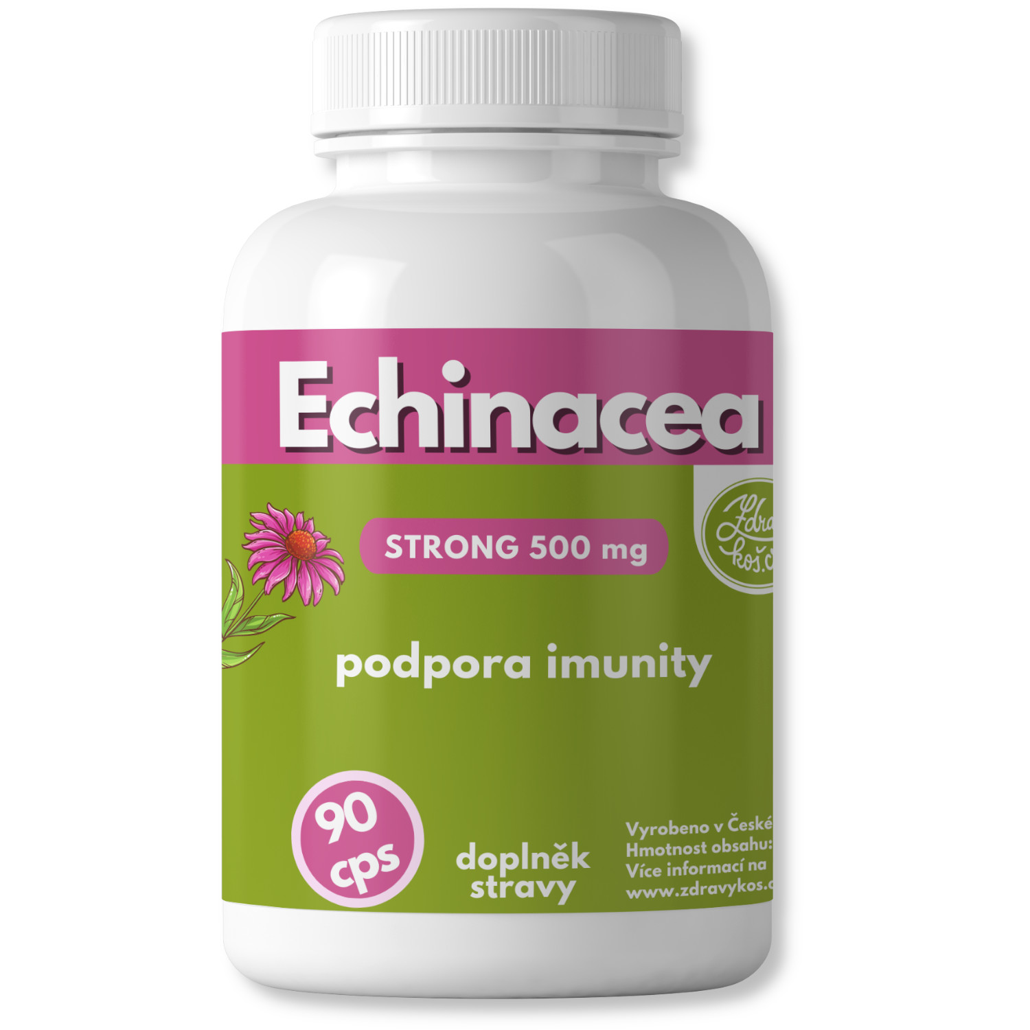 Zdravýkoš Echinacea STRONG 500mg 90cps