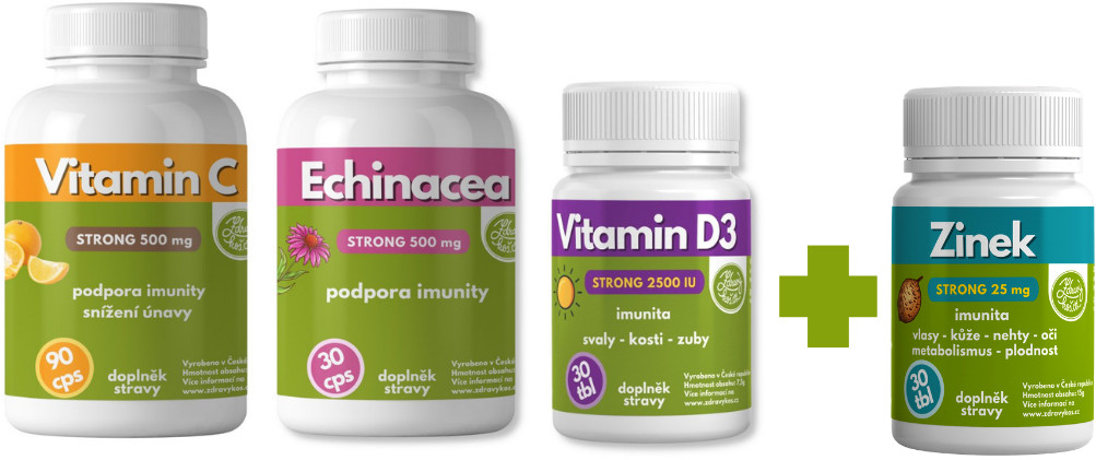 Zdravýkoš Výhodný vitamínový set 3+1 ZDARMA Zinek STRONG 30tbl.