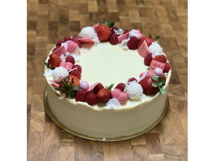 Vanilkovo malinový bezlepkový dort