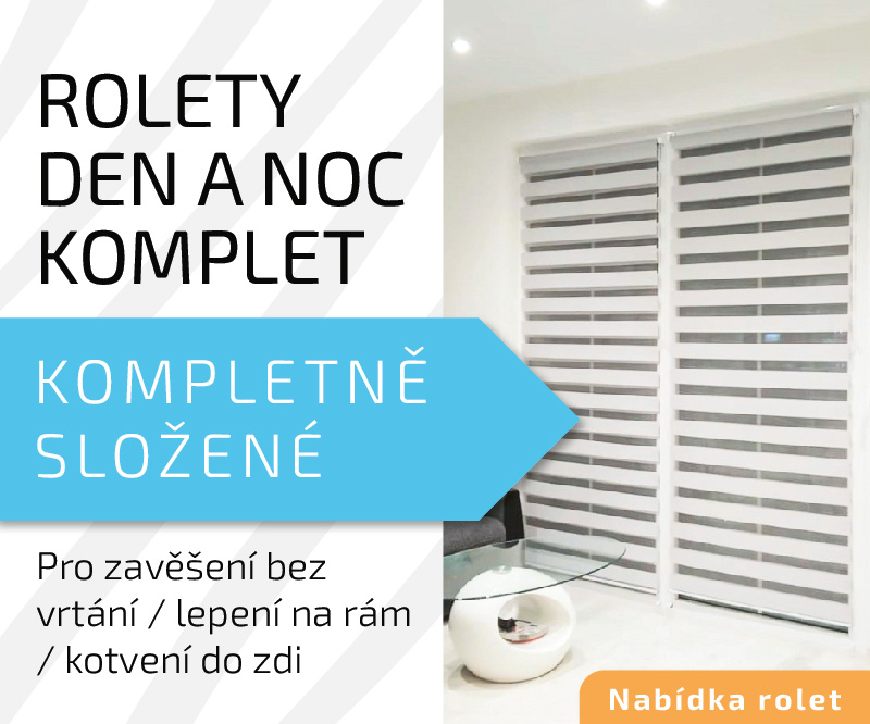 ROLETY DEN A NOC v systému KOMPLET - montáž zavěšením, lepením nebo do zdi - výroba na míru!