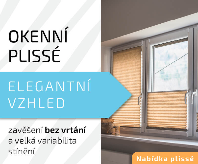PLISSÉ LUX - moderní plisované rolety s montáží bez vrtání do rámu okna