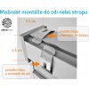 Možnost montáže do zdi nebo stropu umístění montážních klipů