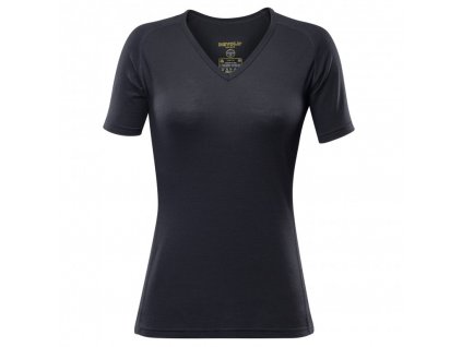 DEVOLD Breeze Woman T-shirt V-Neck Black S (Barva black, Velikost S)