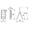 Schůdky oboustranné hliníkové s madlem ALVE 9417 FORTE