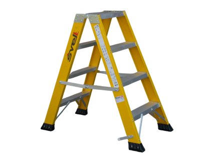 V6 Sklolaminátový stojací žebřík - oboustranně schůdný 2x4 stupně