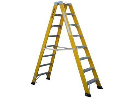 V6 Sklolaminátový stojací žebřík - oboustranně schůdný 2x8 stupňů