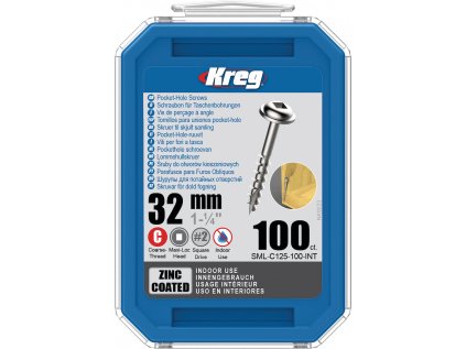 KREG® Vruty 32 mm, 100ks pozinkované, hrubý závit