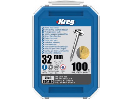 KREG® Vruty 32 mm, 100ks pozinkované, jemný závit