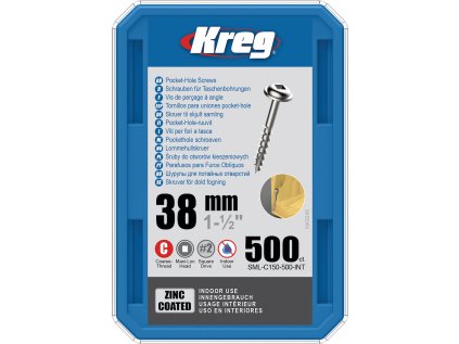 KREG® Vruty 38 mm, 500ks pozinkované, hrubý závit