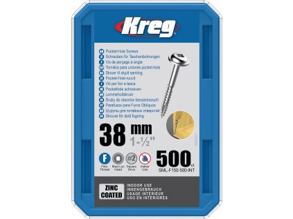 KREG® Vruty 38 mm, 500ks pozinkované, jemný závit