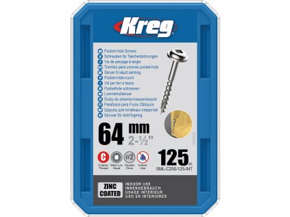 KREG® Vruty 64 mm, 125ks pozinkované, hrubý závit