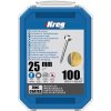 KREG® Vruty 25 mm válcová hlava, 100ks pozinkované, jemný závit