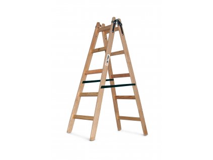 Profesionální dřevěné malířské štafle FISTAR, 2x5 stupňů, pracovní výška 3 m