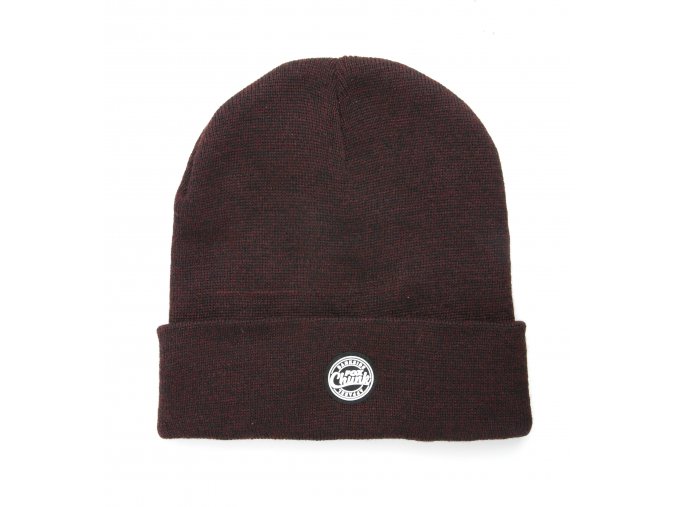 Burgundy Black Marl Beanie CPR761 flat