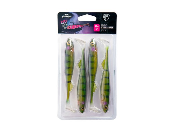 ultra uv slick shad stickleback 13cm pack