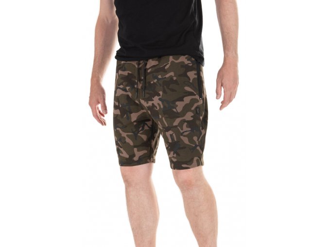 camo jogger shorts front