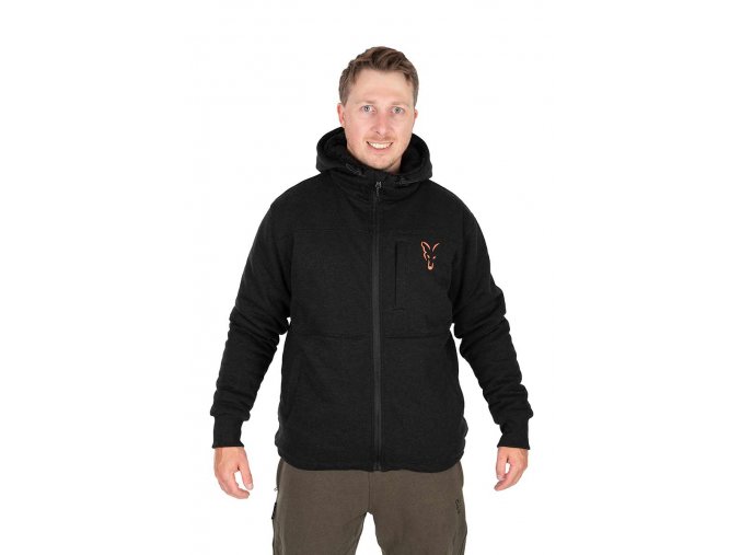 ccl274 279 fox collection sherpa jacket black and orange main 1