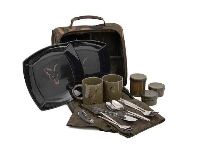 clu488 fox camolite 2 person dinner set open contents out