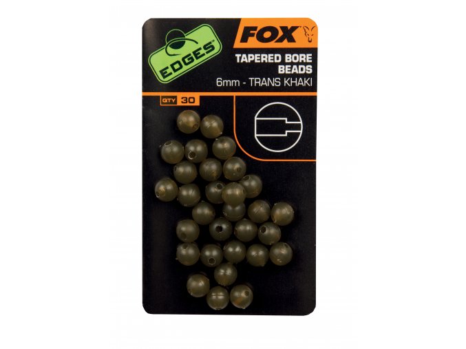 Fox Gumové korálky Edges Tapered Bore Beads 6mm 30ks