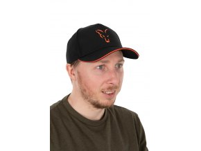 chh015 fox baseball cap blackorange main 1