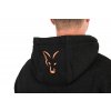 ccl226 231 fox collection hoody black and orange hood logo detail