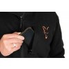 ccl274 279 fox collection sherpa jacket black and orange front pocket detail