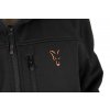 ccl662 667 fox collection soft shell jacket black and orange logo detail