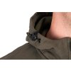 ccl668 673 fox collection soft shell jacket green and black hood toggle detail