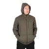 ccl668 673 fox collection soft shell jacket green and black hood up
