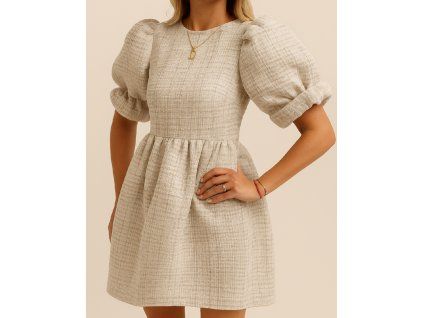 PUFFY DRESS - tweed