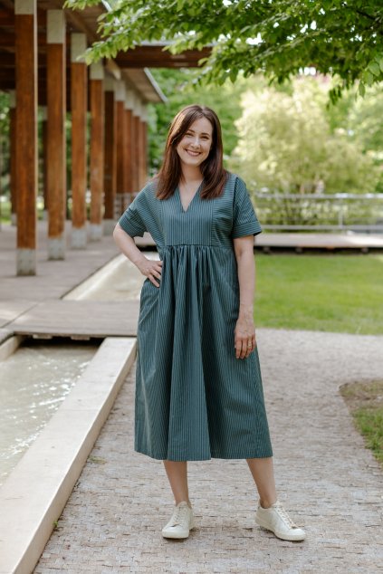 BAVLNĚNÉ ŠATY GRETA - GREENY STRIPES