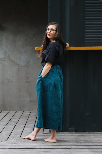 TENCELOVÉ CULOTTES ESTELLE "DEEP TEAL SHEER"