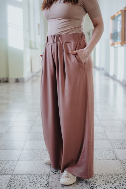 PALAZZO GISELLE TENCEL PONTE "DUSTY ROSE"