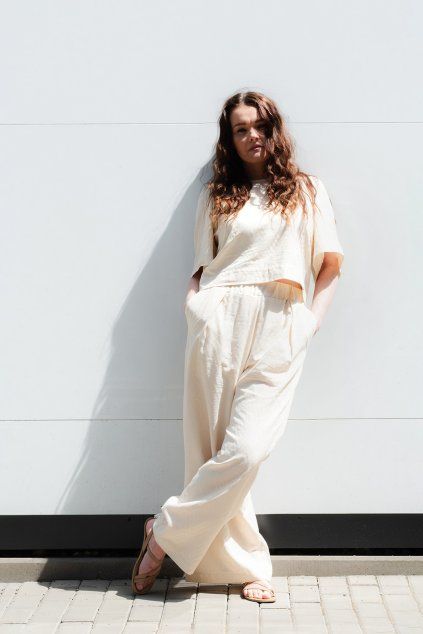 PALAZZO GISELLE "IVORY CHEVRON"
