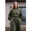 PALAZZO GISELLE TENCEL PONTE "KHAKI GREEN"