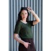 VOLNÝ TOP EIRA GREEN FERN - 100% LEN