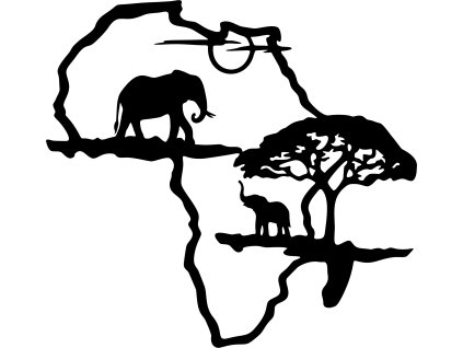 832 Mapa sloni v Africe