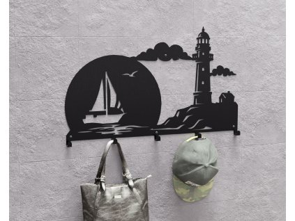 Lighthouse and Sailboat Photo