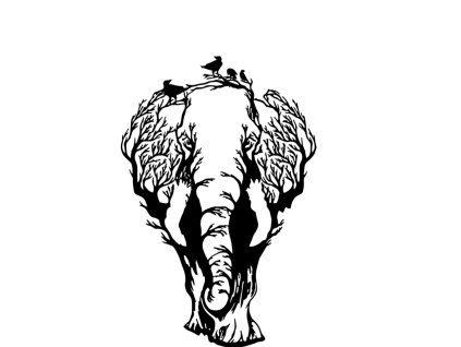 330 Africké designy Slon jako Strom Obraz