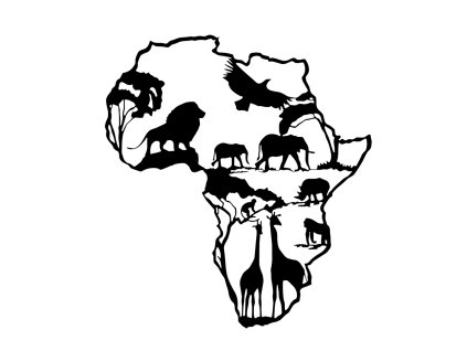 332 Africké designy Mapa, Zvířata