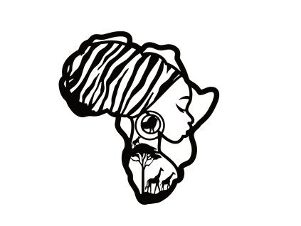 334 Africké designy Mapa Černoška a zvířata