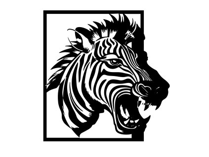 339 Africké designy Obraz Rozzuřená zebra