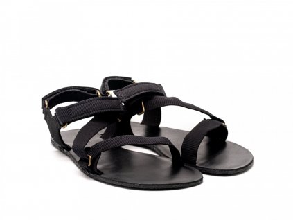  Stylové barefoot textilní sandály Be Lenka Flexi - Black | Zelenáčky